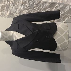 Theory Blazer Cropped 3/4 Sleeve  Tailored Black Blazer